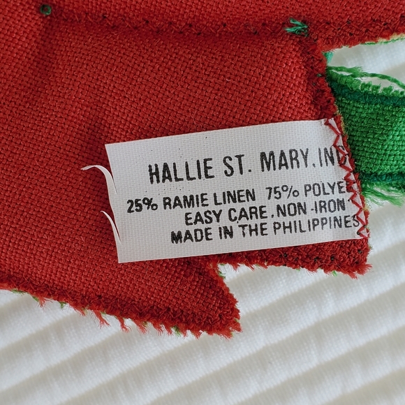 3 Christmas Potholders Vintage Tree Poinsettia Bells Cottagecore Decorative - Picture 9 of 9